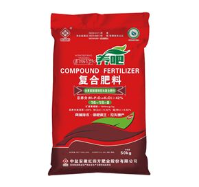 紅四方養吧增效控失肥42%（16-18-8），適用于小麥、玉米、水稻等大田作物